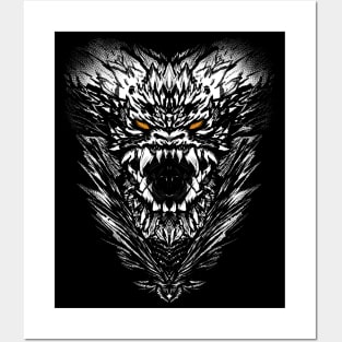 Nergigante White Trophy Head Posters and Art